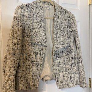 Chic Textured Tweed Open-Front Jacket